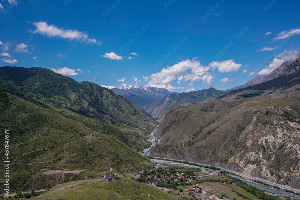 Naklejka premium Alagir Gorge in North Ossetia, Russia