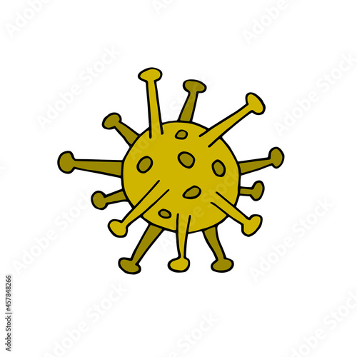 Virus. Mandatory vaccination. Coronavirus. Covid-19. Flu. Infection. Disease. Pandemic. Epidemic. Freehand drawing. Doodle vector illustration.