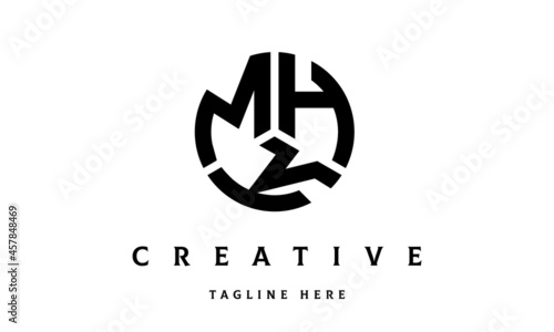 MHK creative circle shape three letter logo vector photo