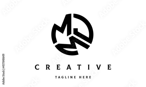 MJM creative circle shape three letter logo vector