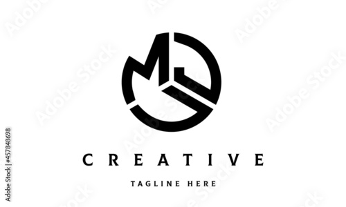 MJU creative circle shape three letter logo vector photo