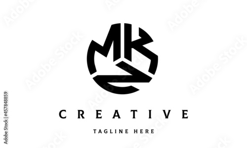 MKN creative circle shape three letter logo vector photo