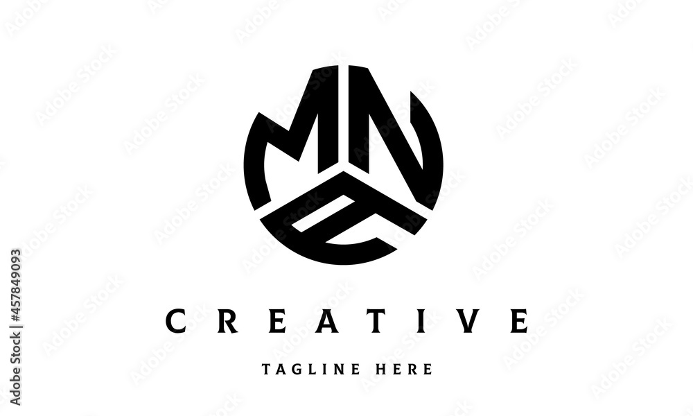 MNA creative circle shape three letter logo vector MNA creative circle shape three letter logo vector