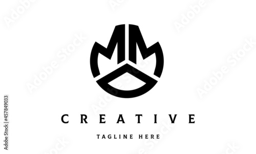 MMO creative circle shape three letter logo vector