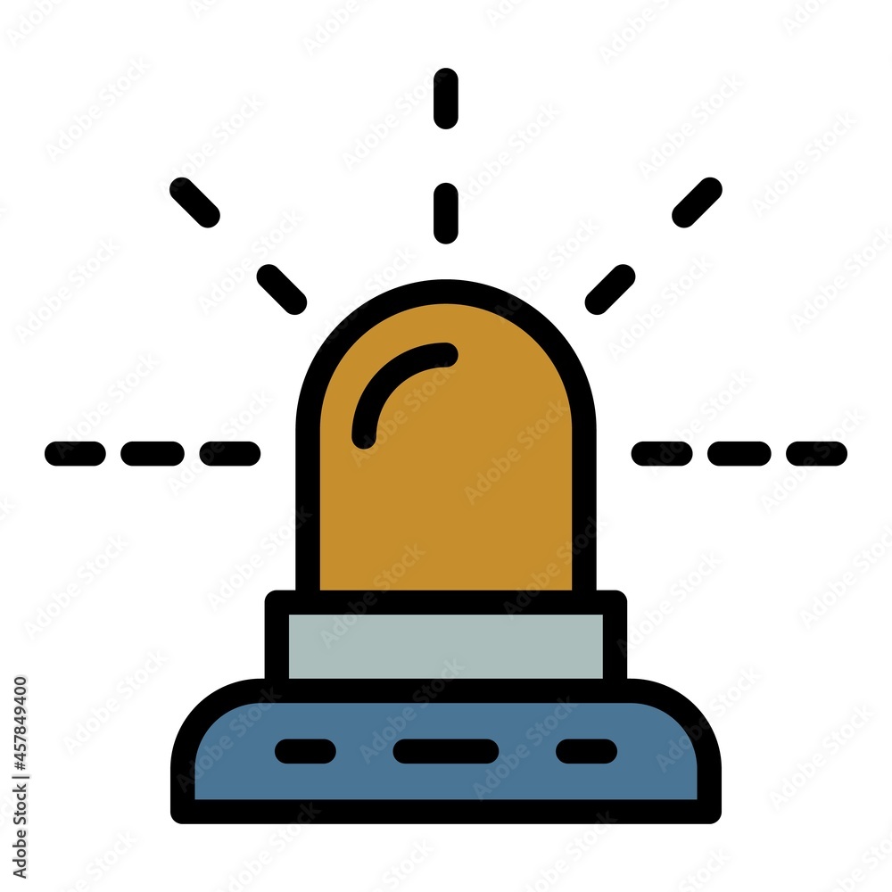 Police flasher icon. Outline police flasher vector icon color flat isolated Police flasher icon. Outline police flasher vector icon color flat isolated