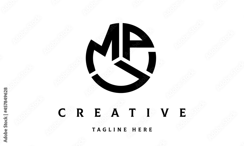 MPU creative circle shape three letter logo vector MPU creative circle shape three letter logo vector