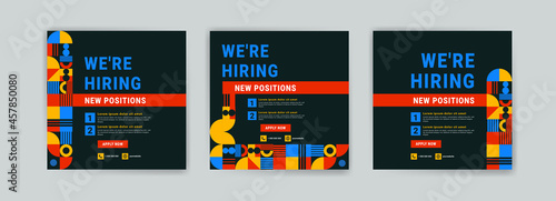 We're hiring. Job offer leaflet template. Job vacancy flyer poster template design.