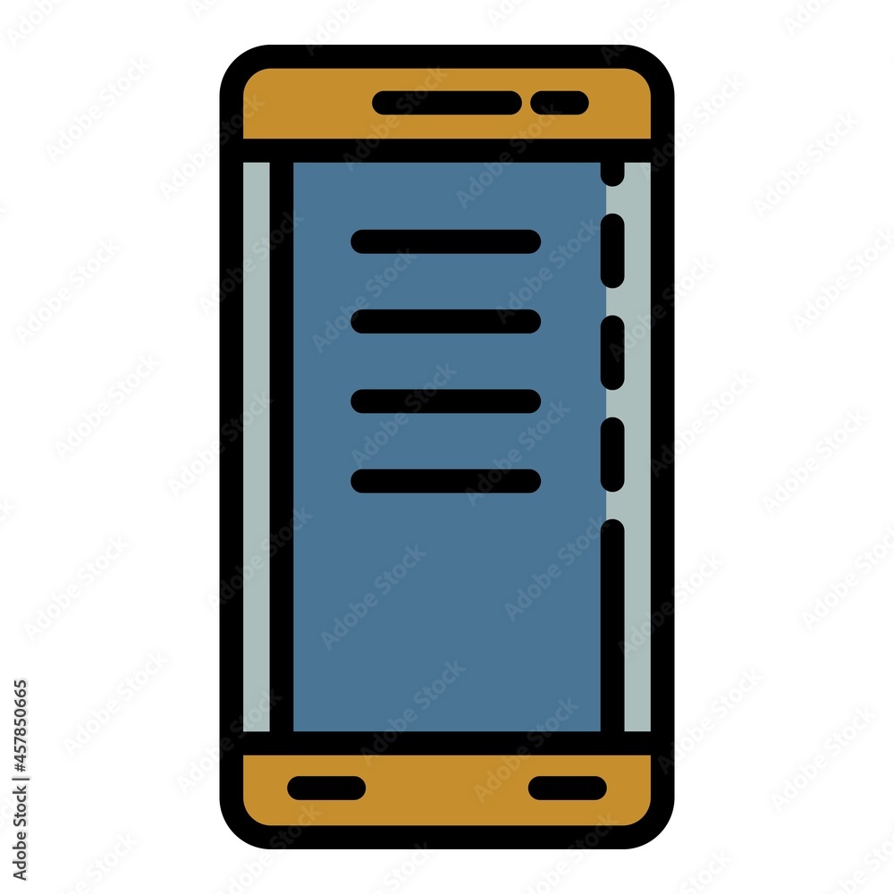 Police smartphone icon. Outline police smartphone vector icon color flat isolated Police smartphone icon. Outline police smartphone vector icon color flat isolated
