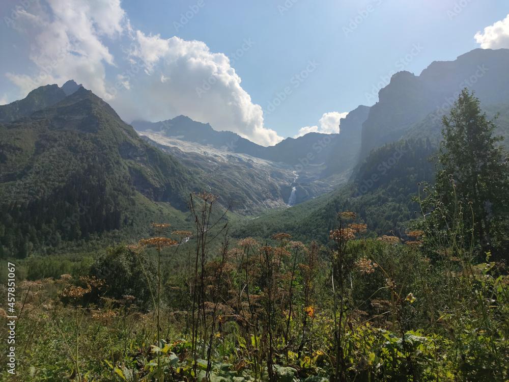 Summer mountain valley canyon panorama