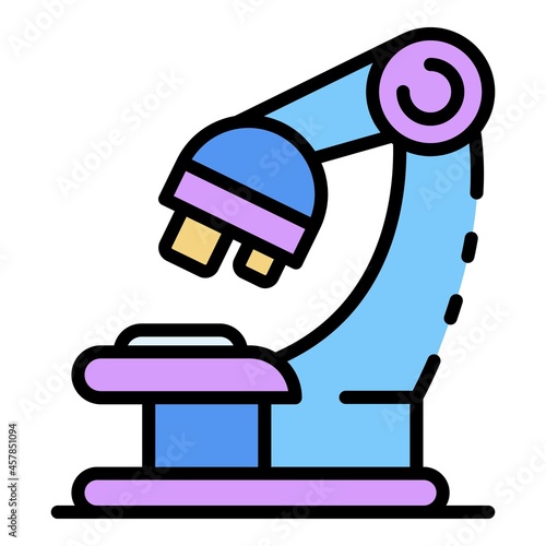 Forensic microscope icon. Outline forensic microscope vector icon color flat isolated