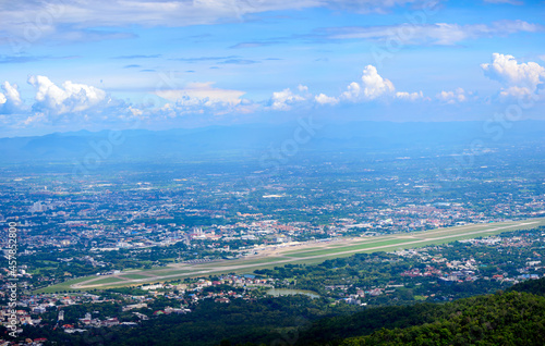 Panorama viewpoint Chiang Mai Airport at Doi Suthep viewpoint