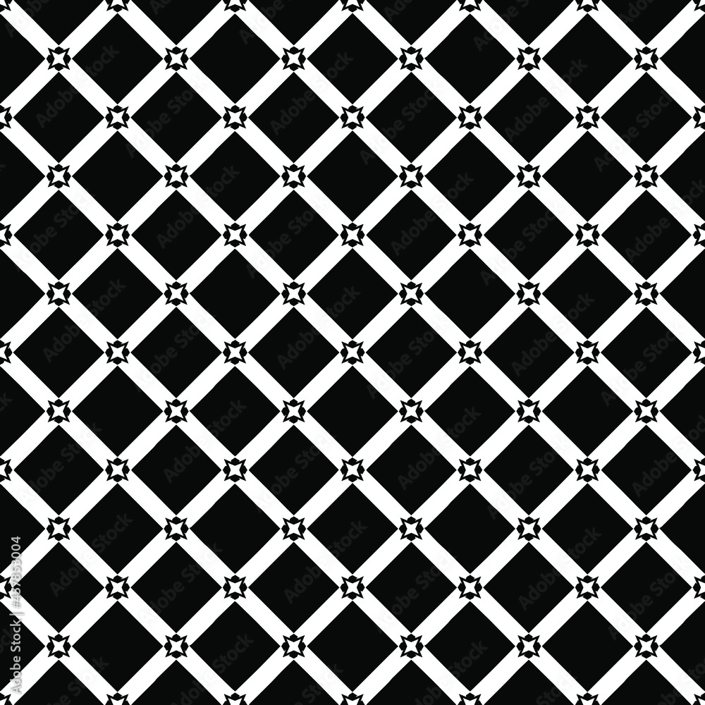Naklejka premium Black and white surface pattern texture. Bw ornamental graphic design. Mosaic ornaments. Pattern template. Vector illustration.