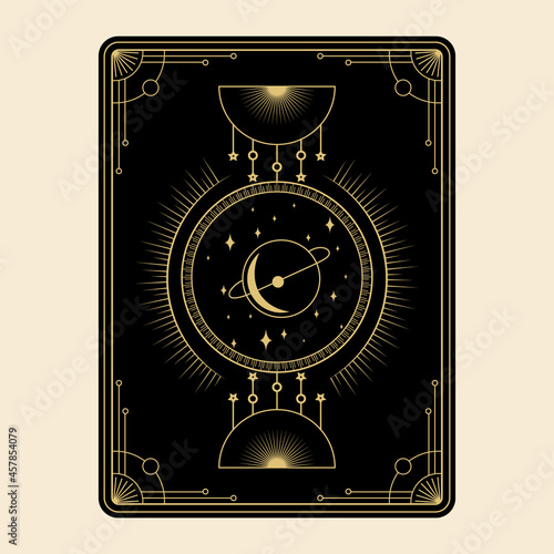 Celestial mystical tarot cards Elements of esoteric, occult, alchemical and witch symbols Zodiac signs Cards with esoteric symbols. Silhouette of hands, stars, moon and crystals spiritual vector