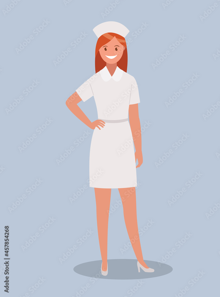 A female doctor in a uniform. A medical specialist. A hospital employee. Vector illustration. A female doctor in a uniform. A medical specialist. A hospital employee. Vector illustration.