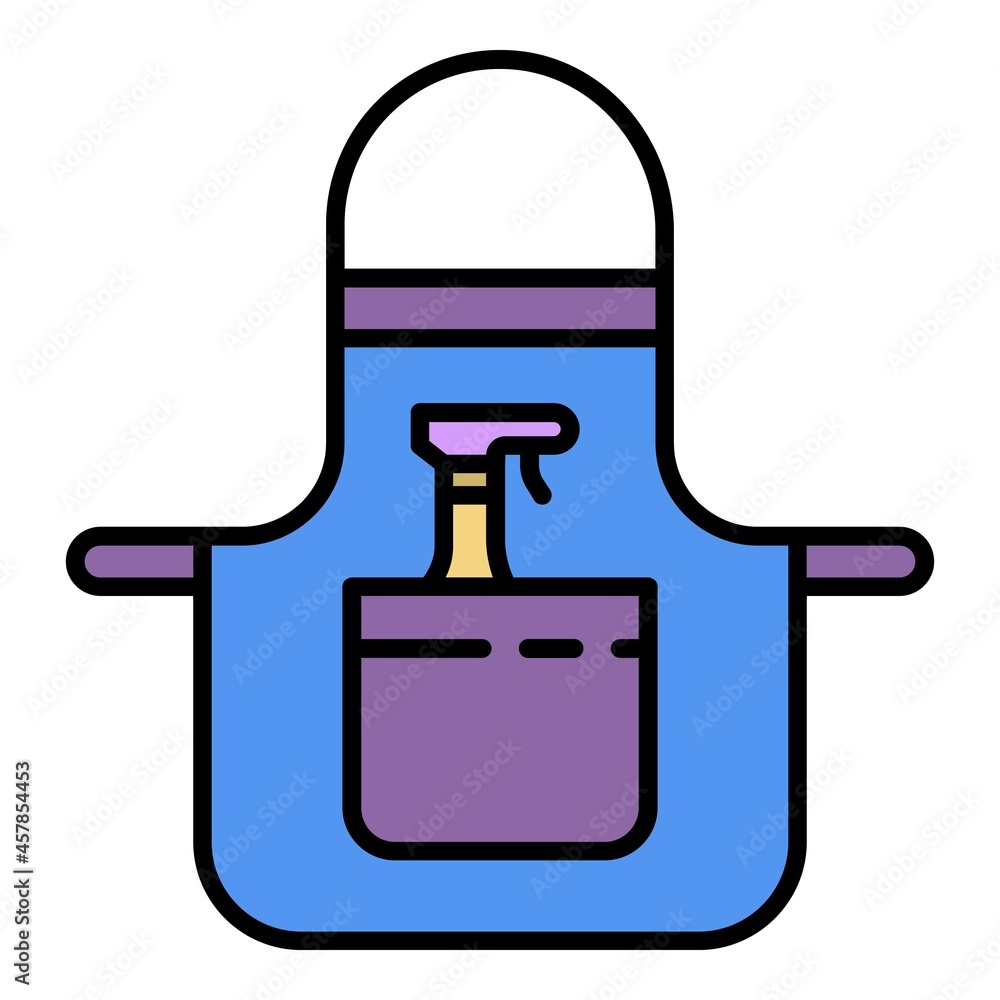 Wash cleaning apron icon. Outline wash cleaning apron vector icon color flat isolated Wash cleaning apron icon. Outline wash cleaning apron vector icon color flat isolated