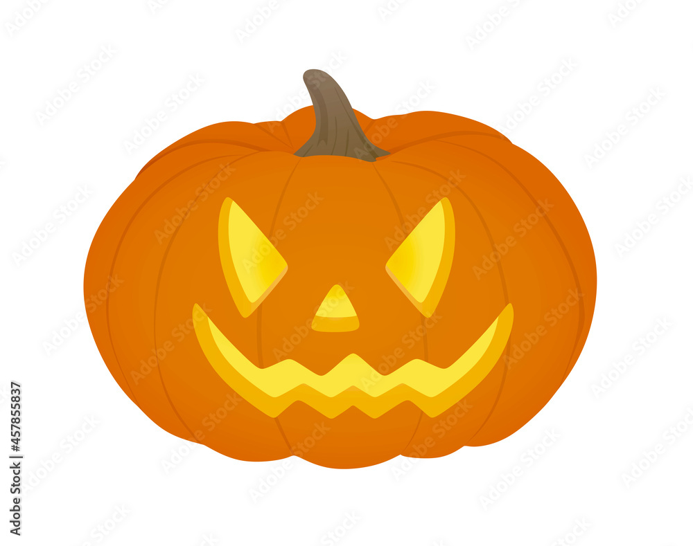 Fototapeta premium Halloween pumpkin on white background , vector