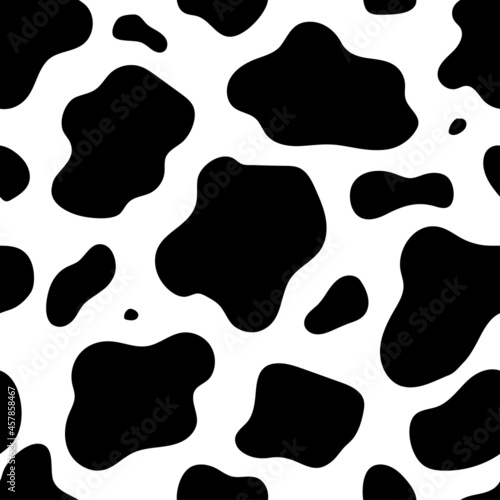Cow seamless pattern on a white background. Vector illustration in flat style