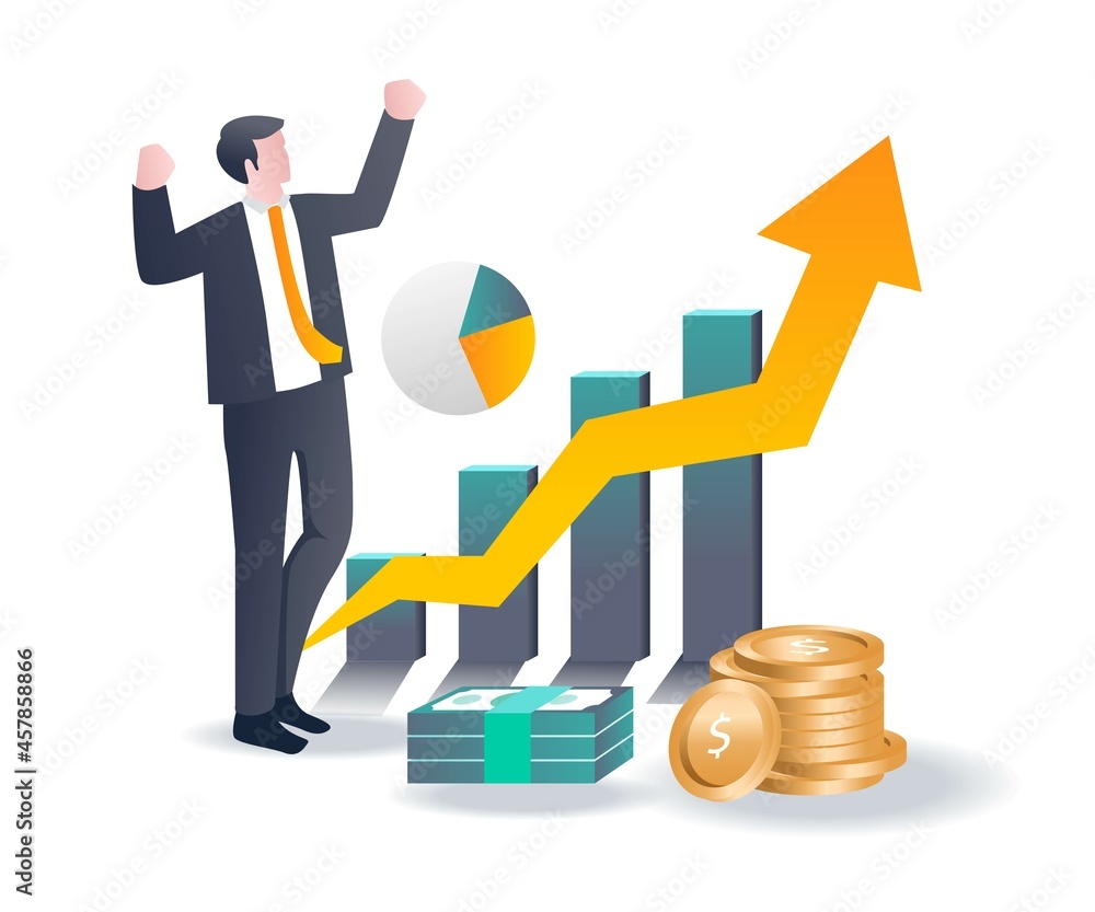 flat design concept the business is experiencing growth flat design concept the business is experiencing growth