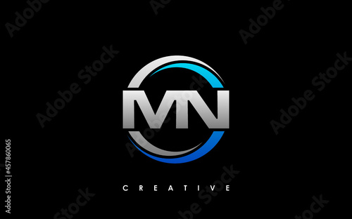 MN Letter Initial Logo Design Template Vector Illustration
