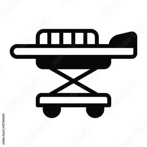 stretcher , paramedic black filled icon, healthcare and medical icon.