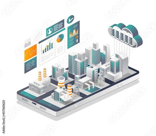 Smart city security with cloud server data analyst on smartphone