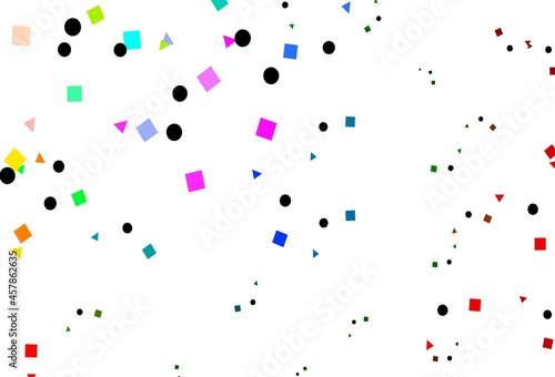 Light Multicolor, Rainbow vector texture in poly style with circles, cubes.