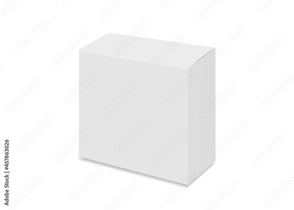 Vector realistic white box mockup. closed package. blank template for food, cosmetics, medicines and other goods. 3d vector illustration. Ready for your design. EPS10. Vector realistic white box mockup. closed package. blank template for food, cosmetics, medicines and other goods. 3d vector illustration. Ready for your design. EPS10.
