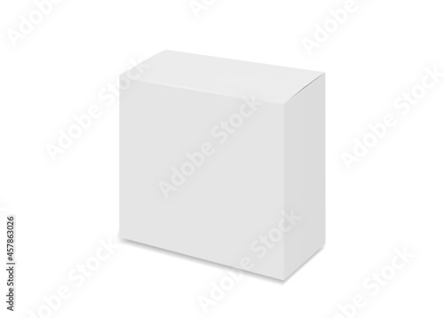 Vector realistic white box mockup. closed package. blank template for food, cosmetics, medicines and other goods. 3d vector illustration. Ready for your design. EPS10. © yulliash