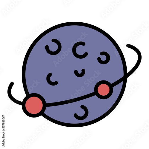 Saturn planet icon. Outline saturn planet vector icon color flat isolated
