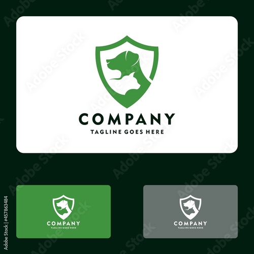 natural pet care, pet grooming dog logo vector icon illustration design