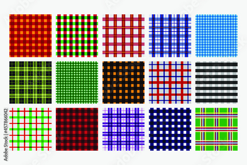 Set of Christmas plaid background collections