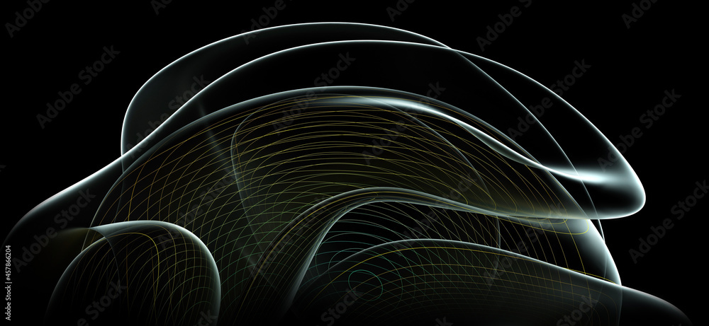 3d render with part of abstract art 3d sculpture with surreal alien ...