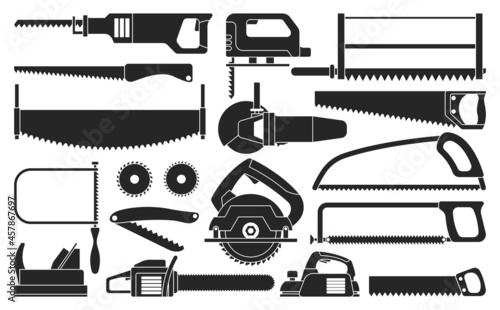 Saw of blade vector black set icon. Vector illustration carpentry tool on white background .Isolated black set icon saw of blade.