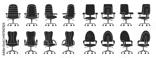 Office chair isolated black icon.Vector illustration interior furniture on white background . Vector black set icon office chair.