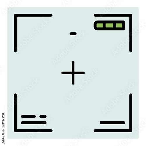 Cinema recording frame icon. Outline cinema recording frame vector icon color flat isolated