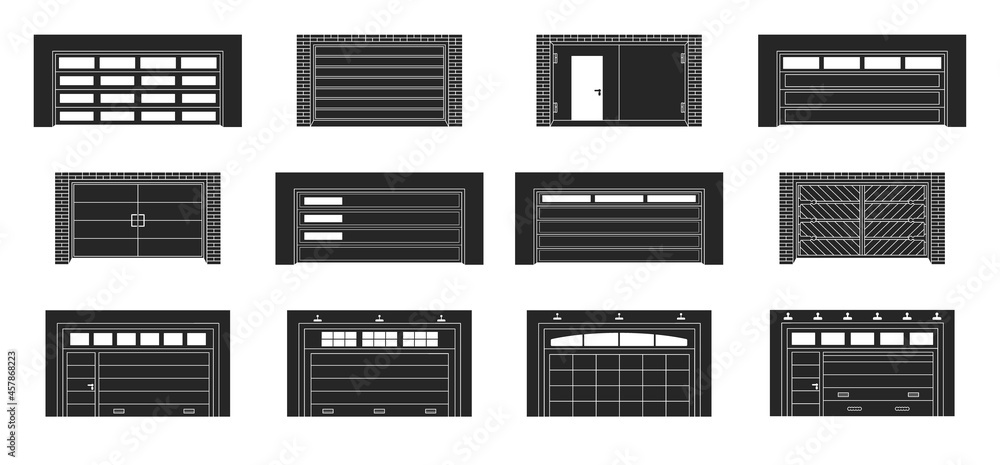 Garage door vector black set icon.Vector illustration roller gate on white background . Isolated black set icon garage door. Garage door vector black set icon.Vector illustration roller gate on white background . Isolated black set icon garage door.
