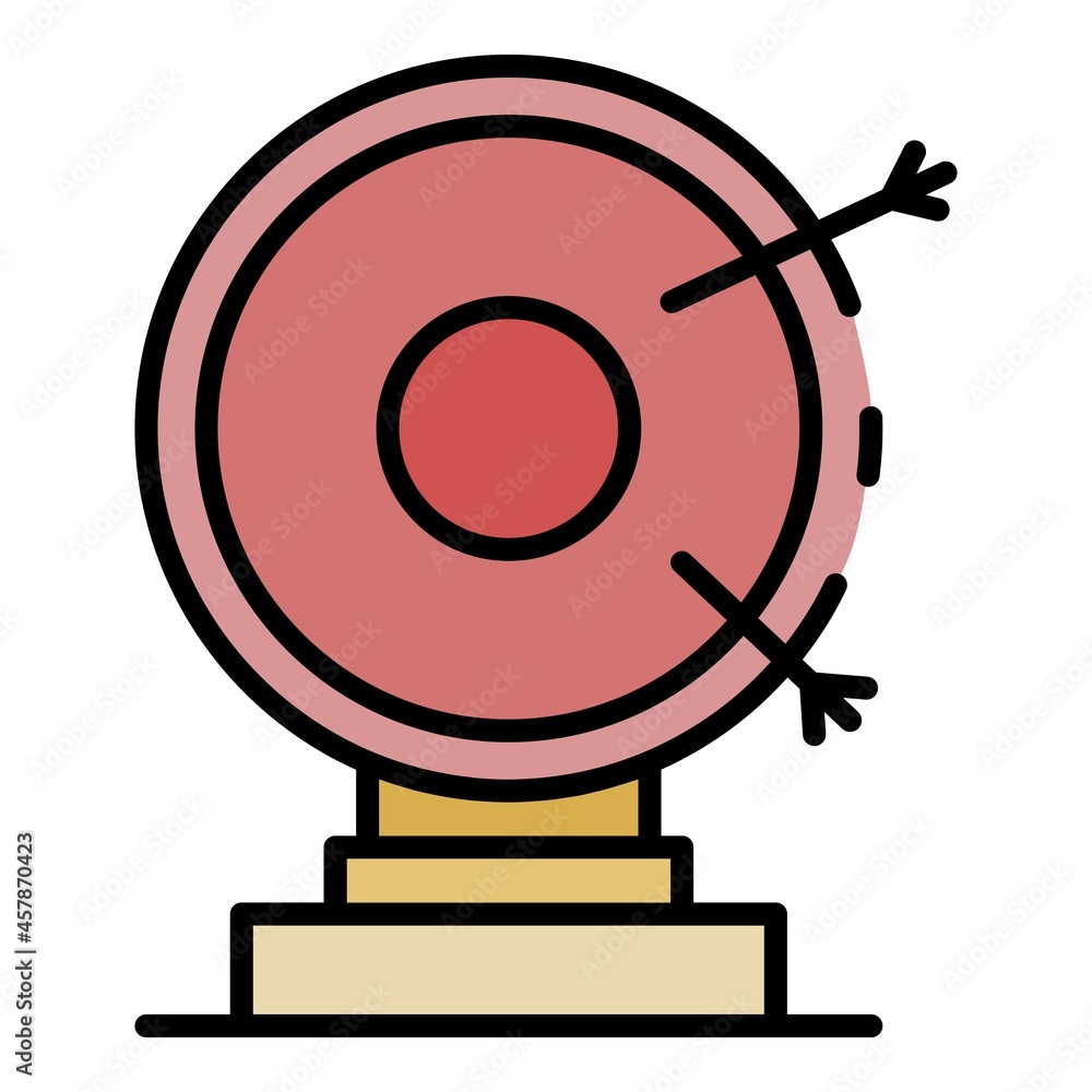 Arch target icon. Outline arch target vector icon color flat isolated Arch target icon. Outline arch target vector icon color flat isolated