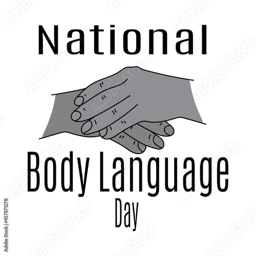 National Body Language Day, idea for poster, banner or postcard, non-verbal gestures