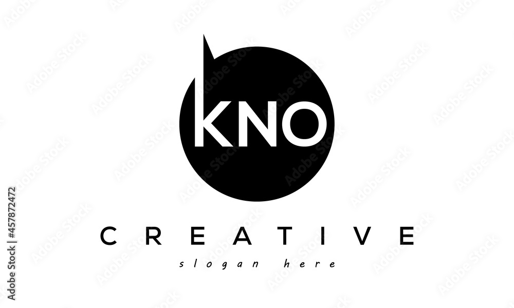 KNO creative circle letters logo design victor - obrazy, fototapety, plakaty 