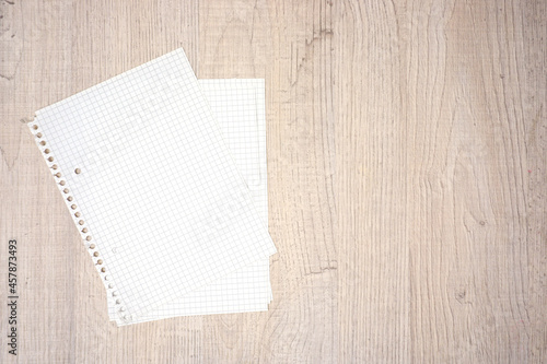 Blank notebook on wood table © John