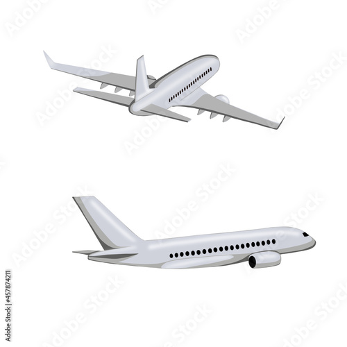 Hand draw airplane isolated in white. Digital illustration plane. A set of illustrations of air transport. Travel symbol. adventure clipart