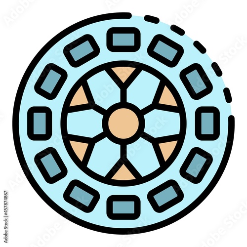 Bike crank icon. Outline bike crank vector icon color flat isolated
