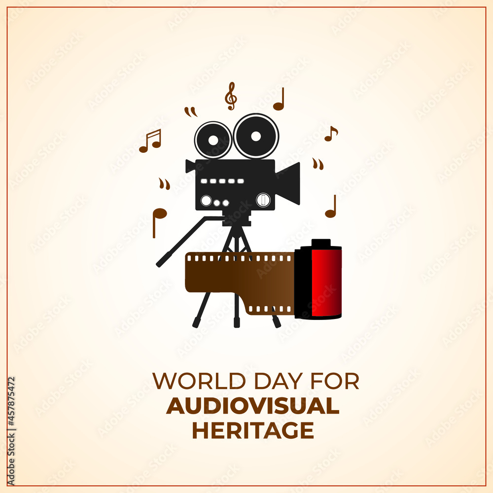 World Day for Audiovisual Heritage  Concept. October 27. Template for background, banner, card, poster. Vector illustration.