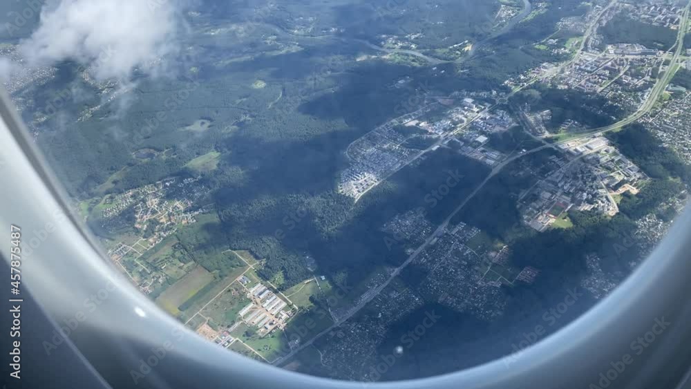 View of Vilnius from airplane window View of Vilnius from airplane window