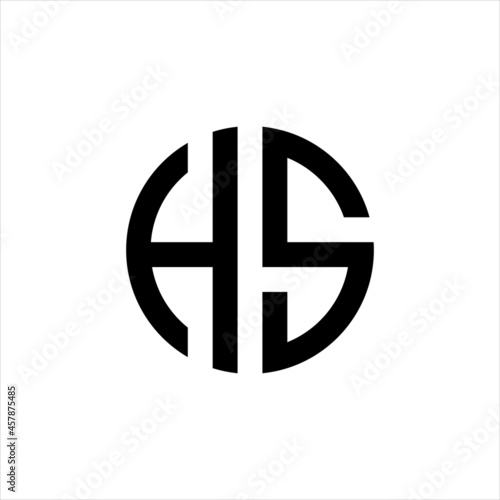 Initial letters HS circle shape monogram black simple logo photo