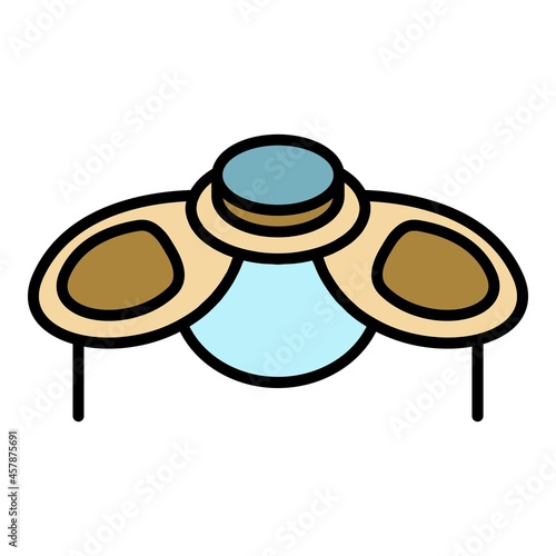 Fencing shoulder protect icon. Outline fencing shoulder protect vector icon color flat isolated
