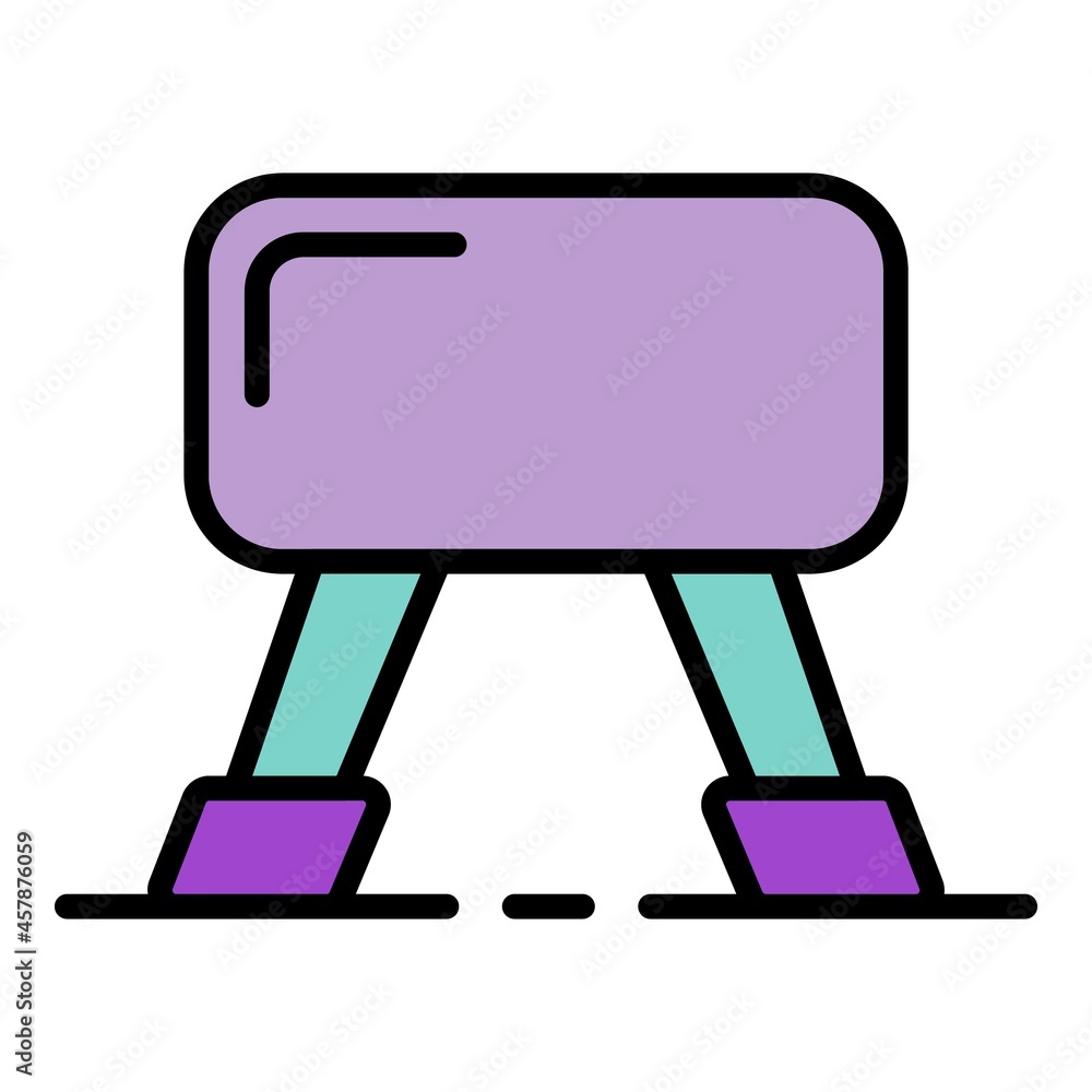 Gymnastic goat icon. Outline gymnastic goat vector icon color flat isolated Gymnastic goat icon. Outline gymnastic goat vector icon color flat isolated