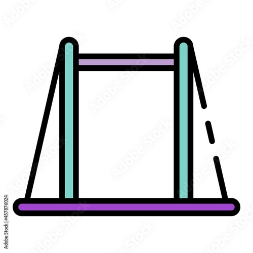 Gymnastic horizontal bar icon. Outline gymnastic horizontal bar vector icon color flat isolated