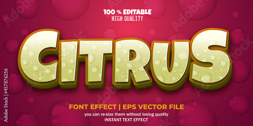 fresh citrus 3d editable text effect