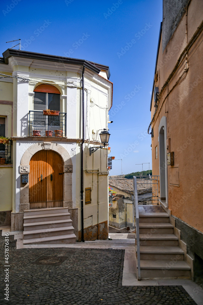 A narrow street in Ascoli Satriano, an old town in the province of Foggia, Italy.